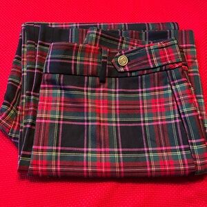 Talbots Red and Green Plaid Pants